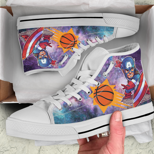 Captain America Hight Top Shoe White Phoenix Suns