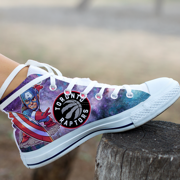 Captain America Hight Top Shoe White Toronto Raptors