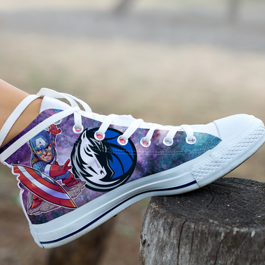 Captain America Hight Top Shoe White Dallas Mavericks