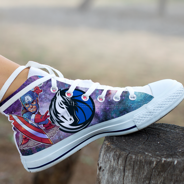 Captain America Hight Top Shoe White Dallas Mavericks