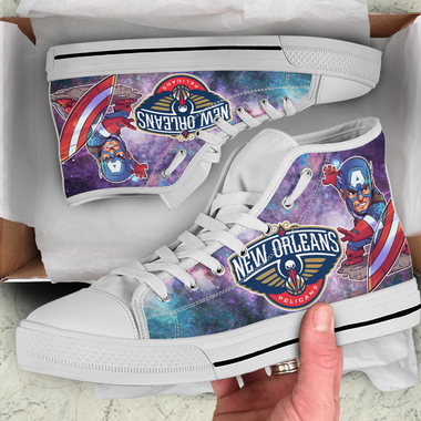 Captain America Hight Top Shoe White New Orleans Pelicans