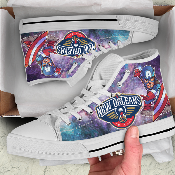Captain America Hight Top Shoe White New Orleans Pelicans