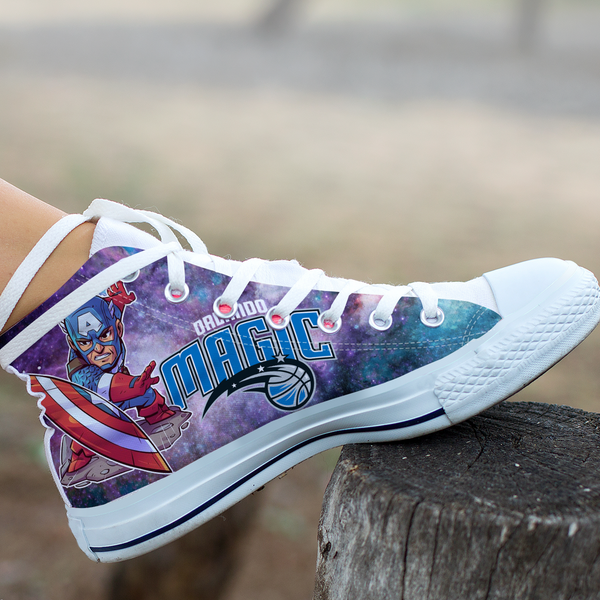 Captain America Hight Top Shoe White Orlando Magic