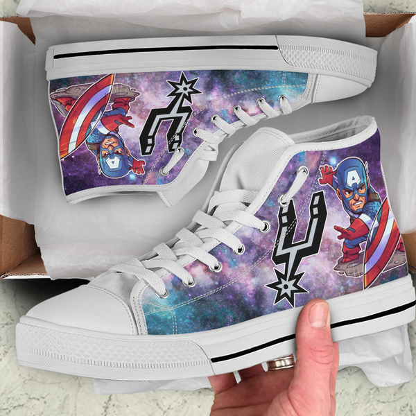 Captain America Hight Top Shoe White San Antonio Spurs