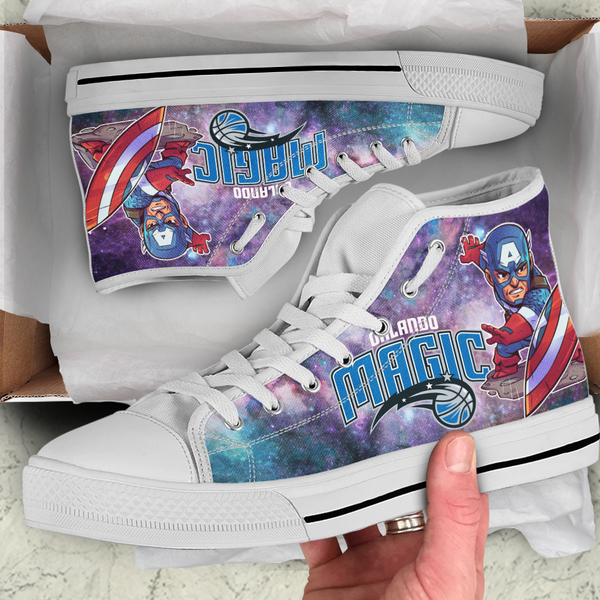 Captain America Hight Top Shoe White Orlando Magic