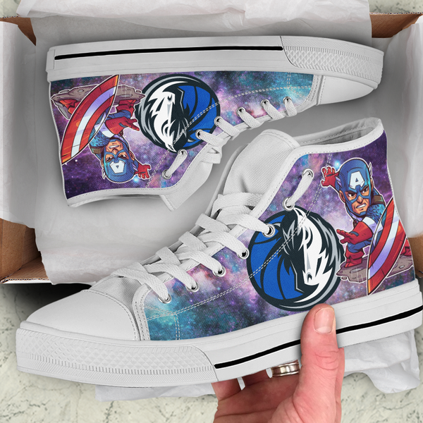 Captain America Hight Top Shoe White Dallas Mavericks