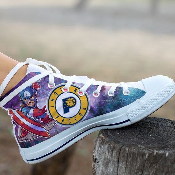 Captain America Hight Top Shoe White Indiana Pacers