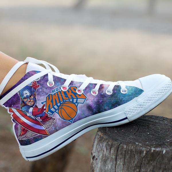 Captain America Hight Top Shoe White New York Knicks