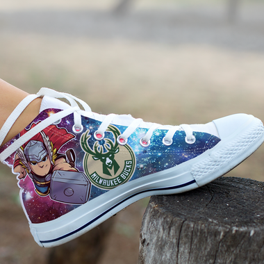 Thor Hight Top Shoe White Milwaukee Bucks