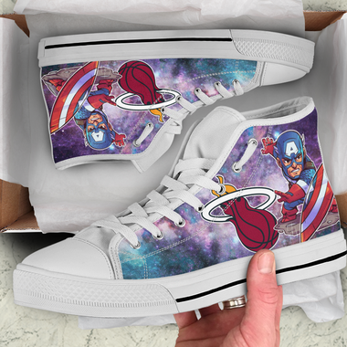 Captain America Hight Top Shoe White Miami Heat