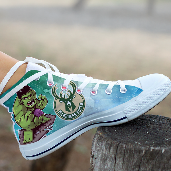 Hulk Hight Top Shoe White Milwaukee Bucks