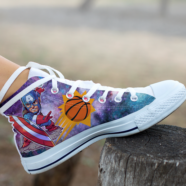 Captain America Hight Top Shoe White Phoenix Suns
