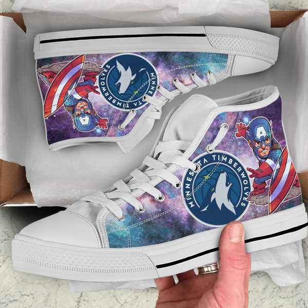 Captain America Hight Top Shoe White Minnesota Timberwolves