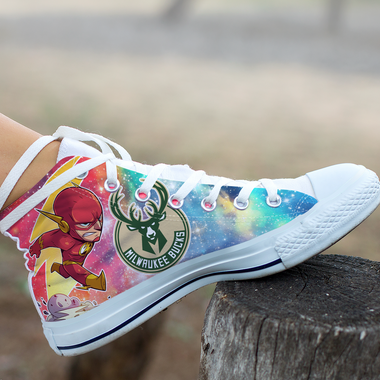Flash Hight Top Shoe White Milwaukee Bucks