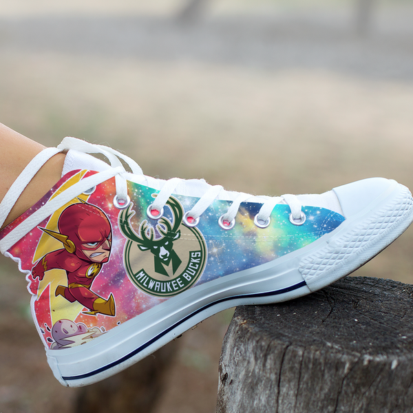 Flash Hight Top Shoe White Milwaukee Bucks