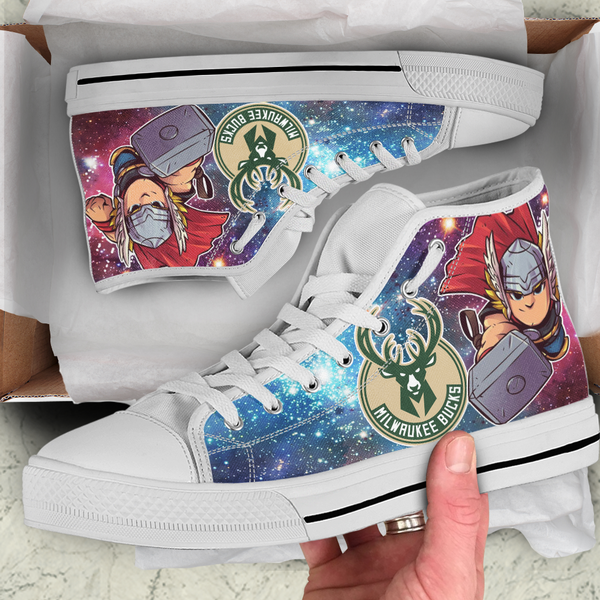 Thor Hight Top Shoe White Milwaukee Bucks