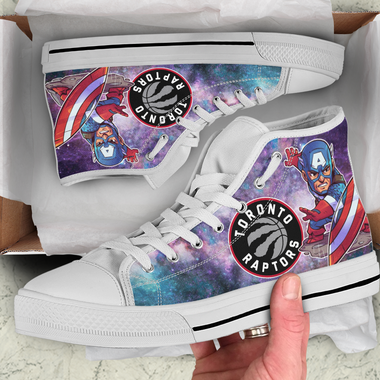 Captain America Hight Top Shoe White Toronto Raptors