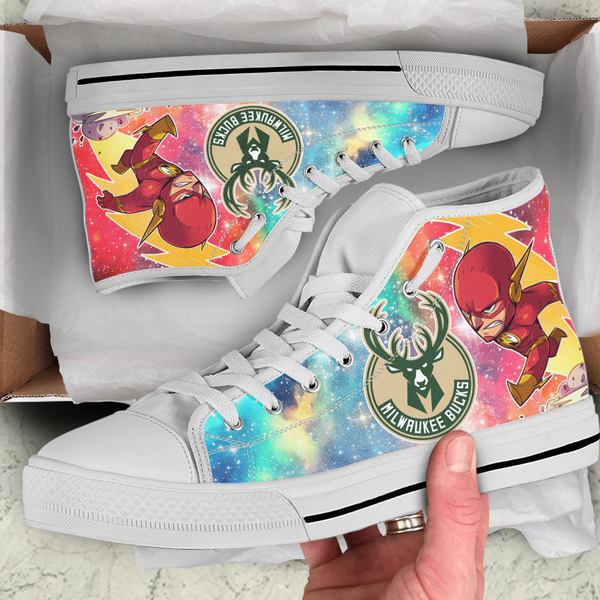 Flash Hight Top Shoe White Milwaukee Bucks